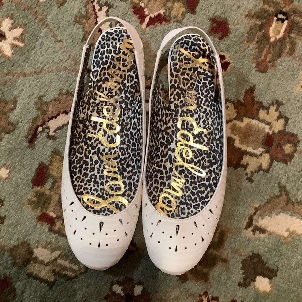 Sam Edelman Colette Cream Flats with Leopard Print Interior